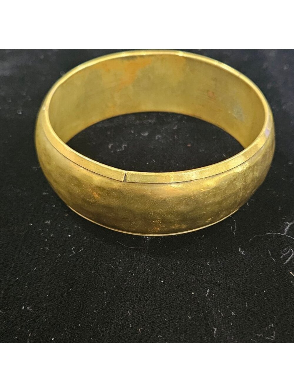 Vintage Brass Bangle Bracelet With Hammered honeycomb patina Finish